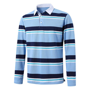 Chemises polo pour hommes, 2 boutons, coton, manches longues, piqué, col golf, chemises basiques respirantes, douces, classiques - Product Image 6