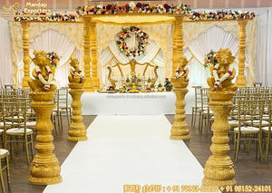 ทริวเมน Mandap ขนาดใหญ่สำหรับงานแต่งงานอินเดียพิธีแต่งงานฮินดูเสาสามเสาสำหรับตกแต่งแบบแมนเด็ปงานแต่งสหรัฐอเมริกา - Product Image 6