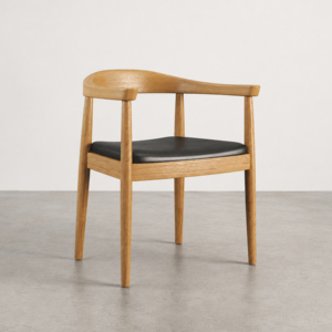 Fauteuil d'appoint en bois Sungkai de style Japandi haut de gamme, fauteuil lounge rembourré confortable, mobilier de chambre minimaliste pour hôtel - Product Image 1