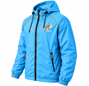 Veste softshell imperméable coupe-vent bleue à capuche pour homme RISK SPORTS, fermeture éclair, printemps, vêtement d'extérieur - Product Image 2