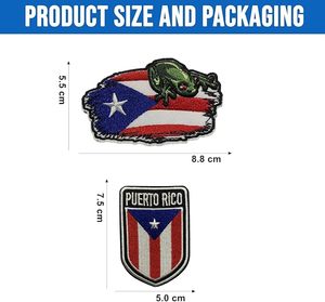 2 Piezas de Parches Bordados con la Bandera de Puerto Rico y el Coquí, para Coser o Planchar, Decorativos - Product Image 2
