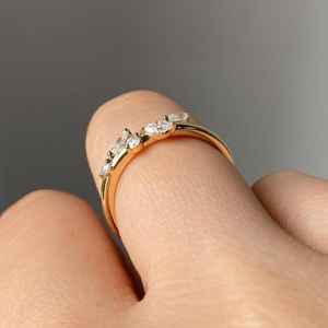 Bague en or massif 14 carats avec diamant de laboratoire taille marquise et motif feuille d'arbre pour femme, cadeau de mariage raffiné pour petite amie - Product Image 5
