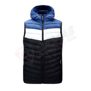 Nouvelle veste sans manches matelassée pour homme, tendance, fermeture éclair intégrale, patchwork, gilet d'hiver avec logo, vestes - Product Image 2
