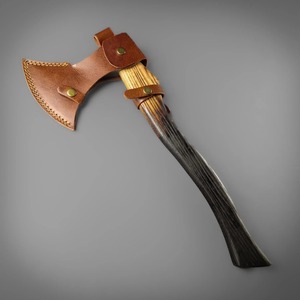 UMAR FAROOQ Hache Viking Industrielle Faite Main Personnalisée, Tête d'Hache Corbeau, Lame en Acier au Carbone à Dos Plat et Barbu, Manche en Bois, 16 pouces, 3 livres - Product Image 4