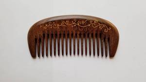 Custom Hand Printing Wooden Comb For <b>Beard</b> Compacted Size Gold Vine design and Private Label Option Hair <b>Care</b> Salon Use - Product Image 2