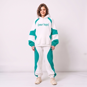 Conjunto de Chándal Personalizado de Poliéster y Algodón, Estilo Holgado, 2 Piezas, con Forro Polar, Bordado de Moda, para Invierno, Fabricante - Product Image 6