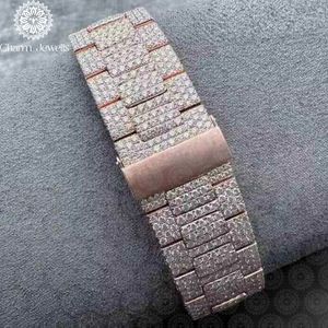 Charm_Jewells Luxury Stainless Steel Analog Quartz <b>Watch</b> Round Dial 42mm Diamond Encrusted Luminous Unisex - Product Image 2
