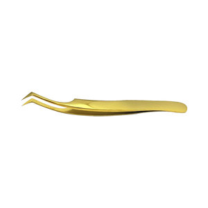 Pince à cils en acier inoxydable avec poignée antidérapante et pointe incurvée, outils professionnels pour l'application d'extensions de cils Ravi - Product Image 6