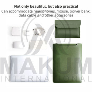 Green Leather Laptop Sleeve With <b>Mouse</b> <b>Pad</b> And Pen Case Set - Product Image 2