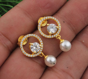 Pendientes de Circonita Blanca, Plata de Ley 925, Chapados en Oro de 18K, Pendientes Largos de Lujo para Mujer, Regalo de Fiesta, Joyería al por Mayor - Product Image 4