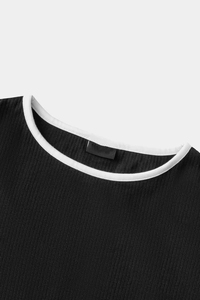 Débardeur court en coton côtelé pour femme, en tissu tricoté uni, style streetwear décontracté, avec logo personnalisé, pour l'entraînement - Product Image 6