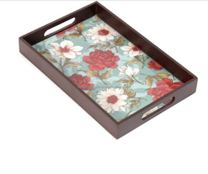 Bandeja de madera decorativa con estampado de esmalte Rectangular para servir dulces y bandeja de Chocolate decoración de vajilla bandejas de precio más barato - Product Image 3