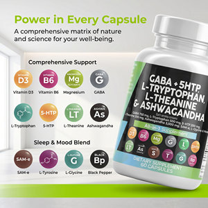 Compresse per il Sonno OEM Integratore per il Sonno Profondo L-tryptofano 5HTP Capsule GABA L-teanina Ashwagandha Capsule Pillole per <span class=keywords><strong>Dormire</strong></span> - Product Image 4