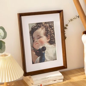 Factory Direct Handmade Eco-Friendly Modern Rustic Minimalist Wooden <b>Frame</b> Walnut Brown Beech <b>White</b> Mat Family <b>Photos</b> Wedding - Product Image 2