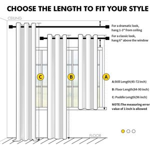 Tende Oscuranti Termoisolanti con Occhielli Solidi Gialle per Camera da Letto e Soggiorno, Lunghezza 63 Pollici, 2 Pannelli - Product Image 6