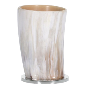 <b>Brush</b> Holder with Fancy Style Best Quality Horn Material New Arrival Luxury Bathroom Sets <b>Round</b> Brown Color - Product Image 4