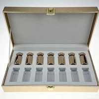 Boîte en papier rigide magnétique haut de gamme personnalisée pour échantillons de parfum, crème pour le visage, crème pour les yeux, flacons de 3 ml/5 ml/10 ml, doublure en éponge, écologique