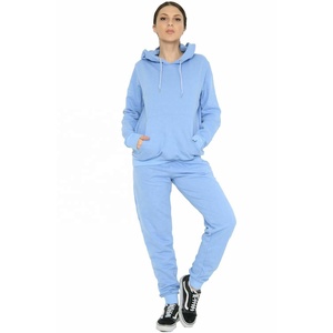 Custom Logo Printing Or Embroidery Womens 2 Piece Tracksuit <b>Set</b> Pullover Hoodie & Cuffed Joggers <b>Lounge</b> Wear Gym Outfit - Product Image 2