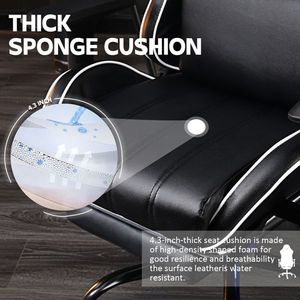 Sedia da Gaming Ergonomica per Adulti, Capacità 180 kg, Comoda Sedia da Ufficio in PU con Supporto Lombare Regolabile per Persone Robuste, Ideale per Sala Giochi - Product Image 6
