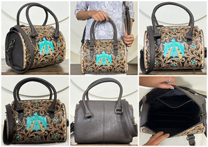 Sac de voyage Thunderbird en cuir véritable fait main, taille moyenne, pour femme, sac de sport durable pour l'extérieur – Collection March Expo - Product Image 3