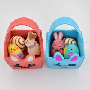 Wholesale Handmade Wool Felt <b>Easter</b> Bunny <b>Basket</b> Eco-Friendly Kids <b>Easter</b> Egg Hunt <b>Gift</b> Storage <b>Basket</b> OEM Manufacturer - Product Image 2