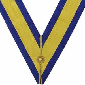 Handmade High Quality Embroidered Rite English Regulation Officer <b>Collar</b> Turquoise Royal Arch Masonic Regalia Canvas Sew-On - Product Image 4