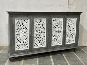 Aparador de Madera Maciza Tallada de Alta Calidad, Ecológico, Duradero, de Gran Capacidad, Estilo Moderno Indio para Sala de Estar, 5+ - Product Image 2