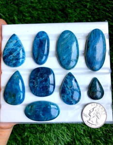 Apatite bleu sarcelle naturelle authentique, cabochon, pierre en vrac, prix de gros - Product Image 1
