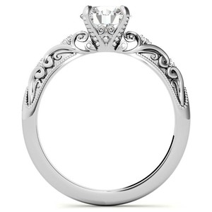 Anillo de Moissanita Plateado en Oro Blanco, Anillo de Compromiso de Lujo, Anillo de Boda, Anillo Solitario Brillante para Fiesta, Regalo de Aniversario para Mujer - Product Image 4