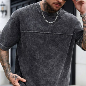 Camiseta Vintage para Hombre con Lavado Ácido, Tela de Algodón Suave, Corte Relajado, Ideal para Salidas Casuales, con Personalización Completa - Product Image 1