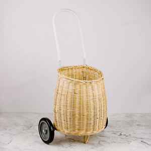 Maleta de ratán sostenible, cesta de equipaje a precio económico, maleta con ruedas para niños, carritos con ruedas. - Product Image 2