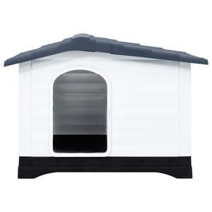 Casa para Perros Pequeña de Polipropileno Gris, Blanco y Negro, Muebles para Mascotas - Product Image 2