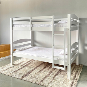 Customizable Minimalist <b>White</b> <b>Bunk</b> <b>Bed</b> Custom Wood Bedroom Furniture for Kids - Product Image 3