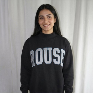 Rouse Women's <b>Black</b> <b>Turtleneck</b> University Campus Pullover School Spirit Team Apparel Custom Embroidery Lettering Private Label - Product Image 1