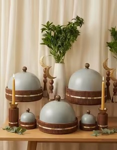 Ensemble de casseroles en céramique de luxe moderne, antiadhésif, en acier inoxydable, avec couvercle, poignées décoratives dorées, design oriental - Product Image 5