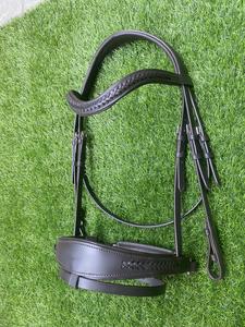 Equipo de cuero equino de calidad superior Horse Snaffle Jumping Brida trenzada Browbands y Noseband Productos para caballos ecuestres - Product Image 2