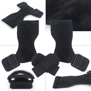 Leather Weightlifting Hand Grips with Protection Power-lifting Leather Grip Wrist Support Pull Up Leather Grip Unisex - Product Image 4