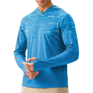 Camiseta con Capucha de Protección Solar UPF 50+, Camiseta de Pesca de Manga Larga con Protección UV, Ligera, Transpirable y de Secado Rápido para Hombre - Product Image 1