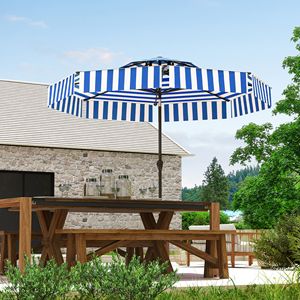 Ombrellone da Patio a 2 Livelli Ventilato 2,6 m UPF 30+ con Manovella e 8 Stecche, Inclinabile per Esterni - Product Image 2