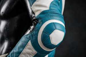 Traje de Motociclismo de Cuero Color Verde Azulado para Hombre, Mono de Cuerpo Entero con Bloques de Color, de una Pieza - Product Image 4