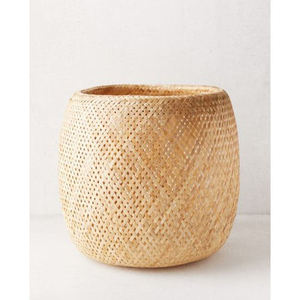 Cesta Grande de Bambú Redonda, Contenedores de Almacenamiento Tejidos, Organizador de Cocina, Artículos Grandes para el Hogar, Juegos de Baño, Caja Decorativa para el Hogar - Product Image 1