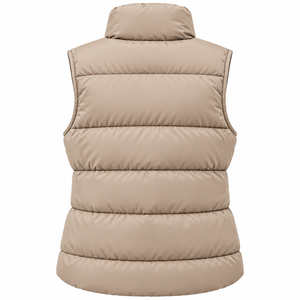 Custom <b>Women</b> Puffer <b>Vest</b> Sleeveless Winter Jacket Padded Bodywarmer Stand Collar Solid Color Custom <b>Womens</b> Puffer Waistcoat - Product Image 2