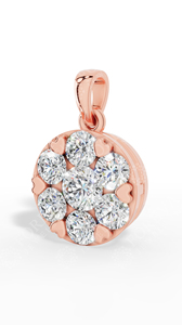 Pendentif cœur à griffes avec diamant de laboratoire taille brillant ronde, en or massif 18 carats, incolore VVS, collier solitaire romantique - Product Image 5