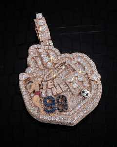 Bijoux Hip Hop personnalisés et tendance en Moissanite VVS, avec nom gravé, en Argent 925 plaqué or bicolore, certifiés unisexe - Product Image 6