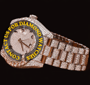 นาฬิกาแฟชั่นดีไซน์เนอร์สำหรับทุกเพศ สายควอตซ์ 25 ซม. ประดับเพชรโมอิสซาไนต์ระยิบระยับระดับพรีเมียม ตัวเรือนโรสโกลด์สุดหรู เหมาะสำหรับงานปาร์ตี้ - Product Image 4