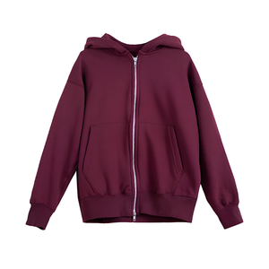 Sweat à capuche zippé pour homme, coupe classique, grammage lourd 550g, 100% coton molletonné, logo frontal, fabricant OEM ODM Marque privée W - Product Image 4