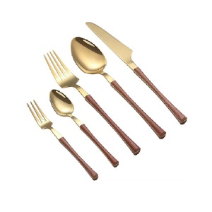 Custom Luxury Wedding Travel Mirror Matte Polish Durable Reusable 4pcs <b>Knife</b> <b>Fork</b> Spoon Stainless Steel Flatware Set - Product Image 5