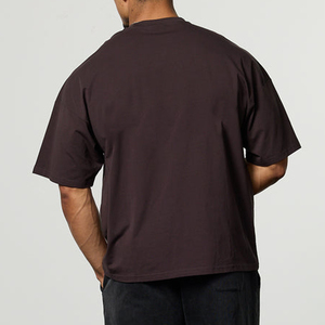 Camiseta de algodón de color sólido extragrande para hombre, cuello redondo, manga corta, corte informal - Product Image 4