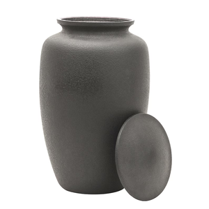 Urne funéraire classique en aluminium noir pour cendres d'adultes – Récipient commémoratif en métal pour crémation – Fourniture funéraire - Product Image 2