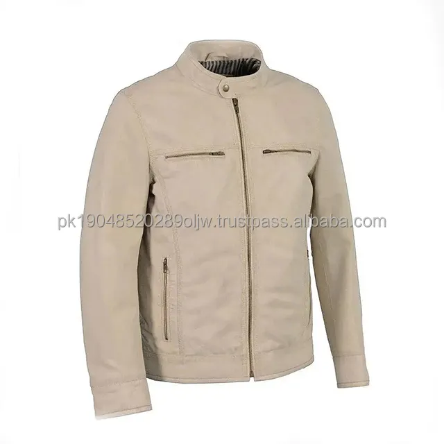 पुरुषों की नकली फैशन शुद्ध चमड़े की जैकेट लंबी आरामदायक चमड़े की जैकेट गर्म बिकने वाली चमड़े की जैकेट